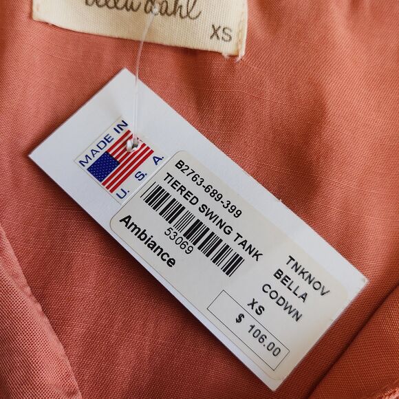 NWT Bella Dahl Pink Sleeveless Boho Fringe Hem Top Women's XS Indie Chic - Picture 4 of 8